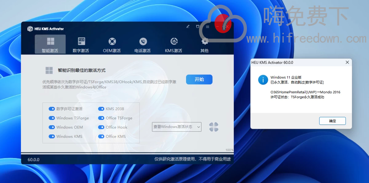 HEU KMS Activator v63.1.0 Windows与Office一键激活工具-嗨免费下